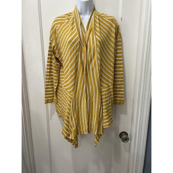 Jones New York Size Large Gold Stripe Open Sweater - Picture 1 of 5